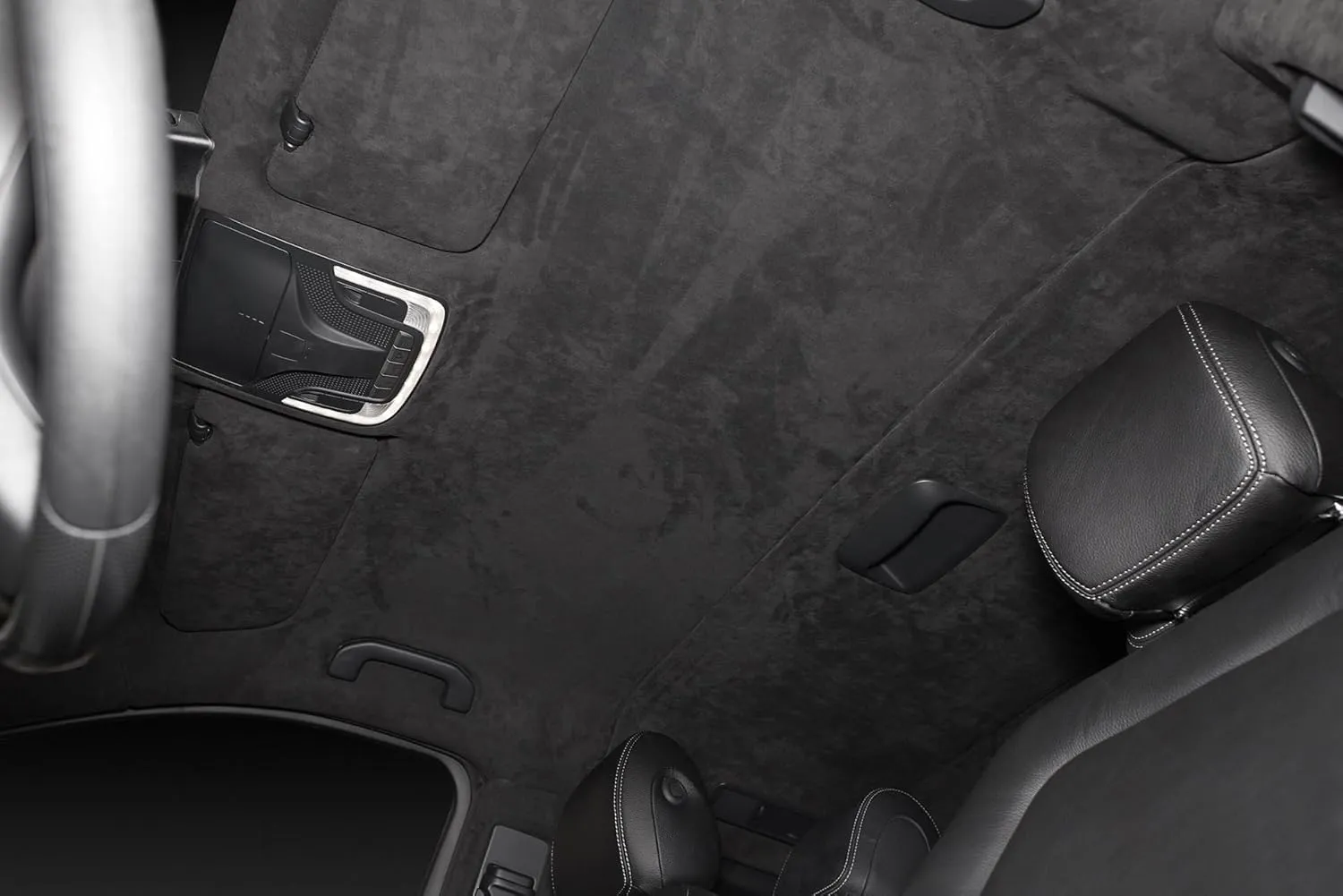 Suede Headliner Fabric 60" Wide by 98" with Foam Backing Auto Headliner Replacement Material, Car Roof Upholstery Fabric Repairing for Truck RV SUV Boat Home, Black