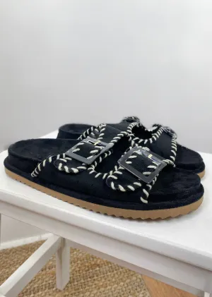 Talia Footbed Sandals in Black