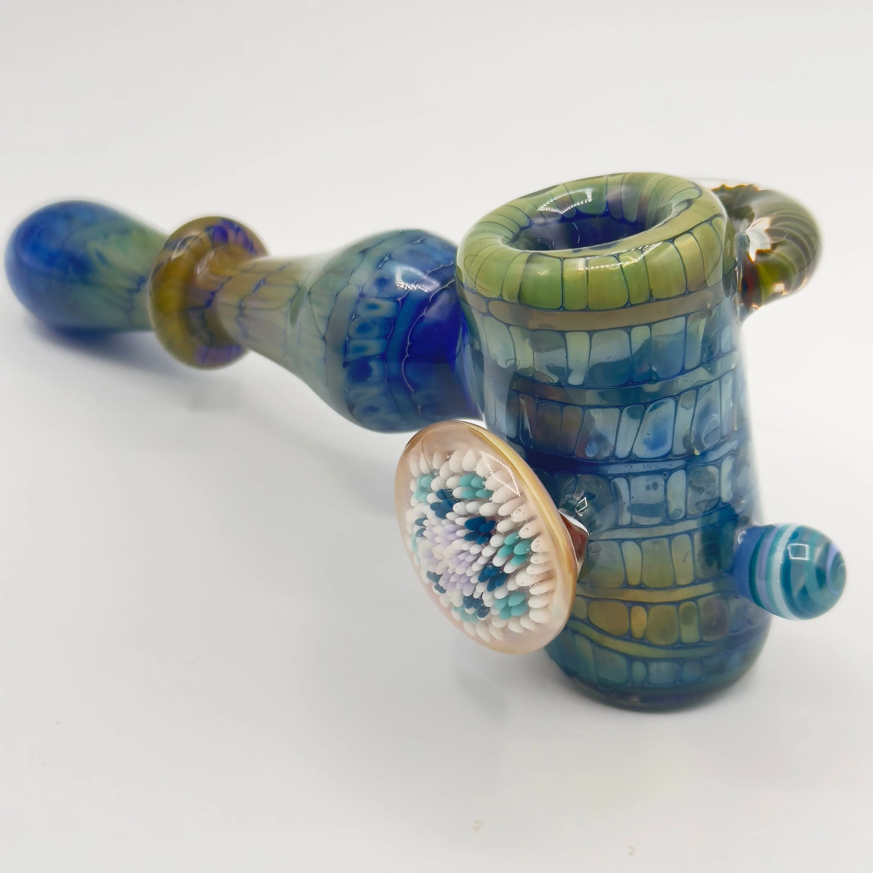 Thick Nick Glass x Livin x DDG x Melt Mods - Horned Hammer w/ UV Doticallo and Flower Implosion Cabs