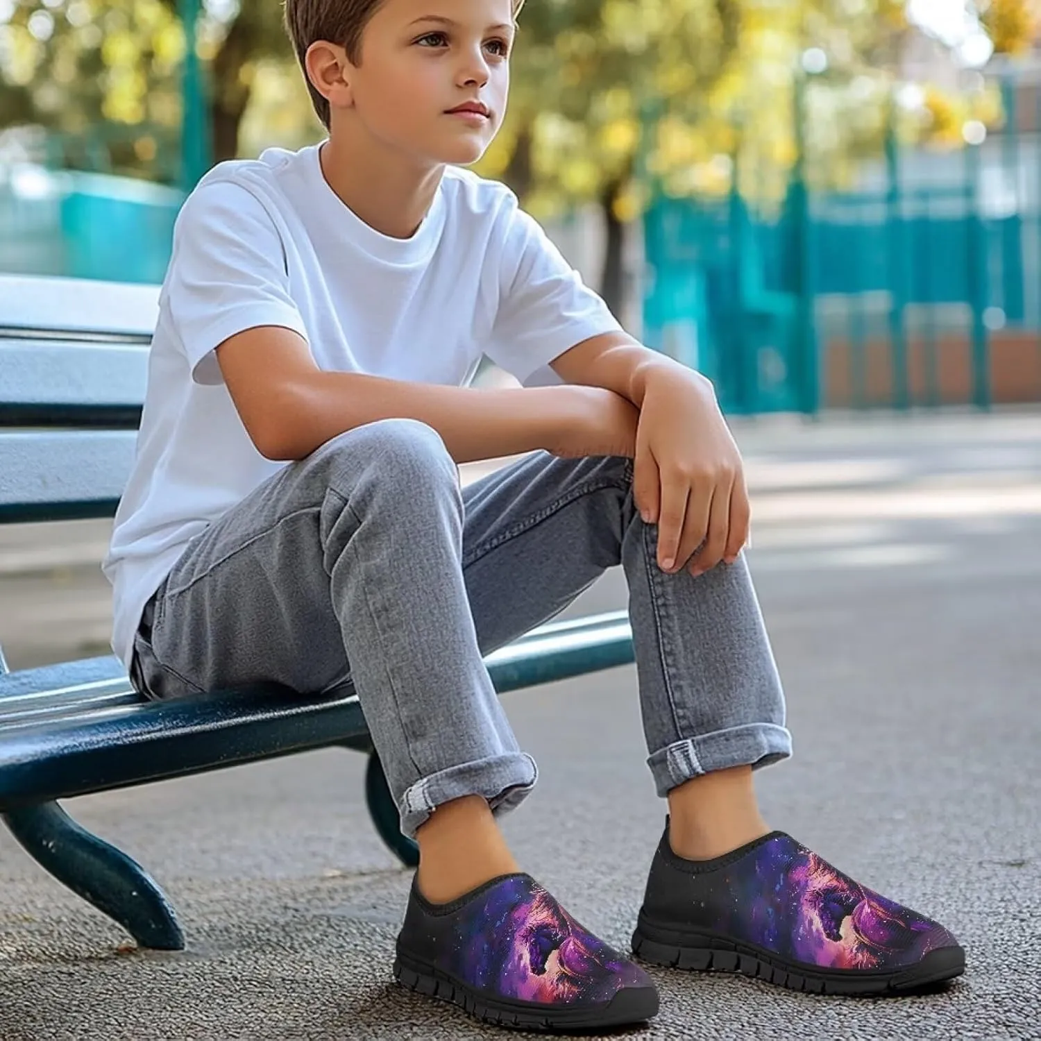 TODIYADDU Children's Running Shoes Non-Slip Tennis Shoes Boys Girls Breathable Mesh Fashion Sports Sneaker