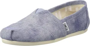 Toms Women's 10009727 Slate Blue Washed Twill Alpargata Flat, Slate Blue, 9 M US