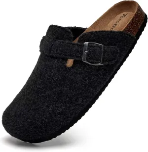 Torotto Womens Mens Clogs Cork Footbed Suede Slippers Arch Support Potato Shoes with Adjustable Buckle