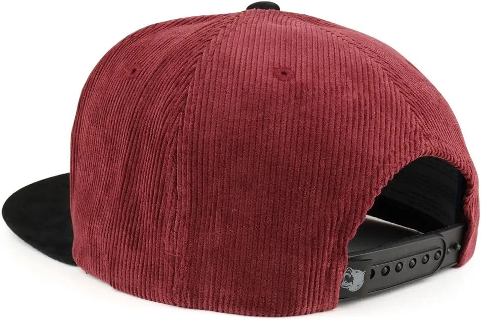 Trendy Apparel Shop Plain Corduroy Textured Suede Flat Bill Snapback Cap