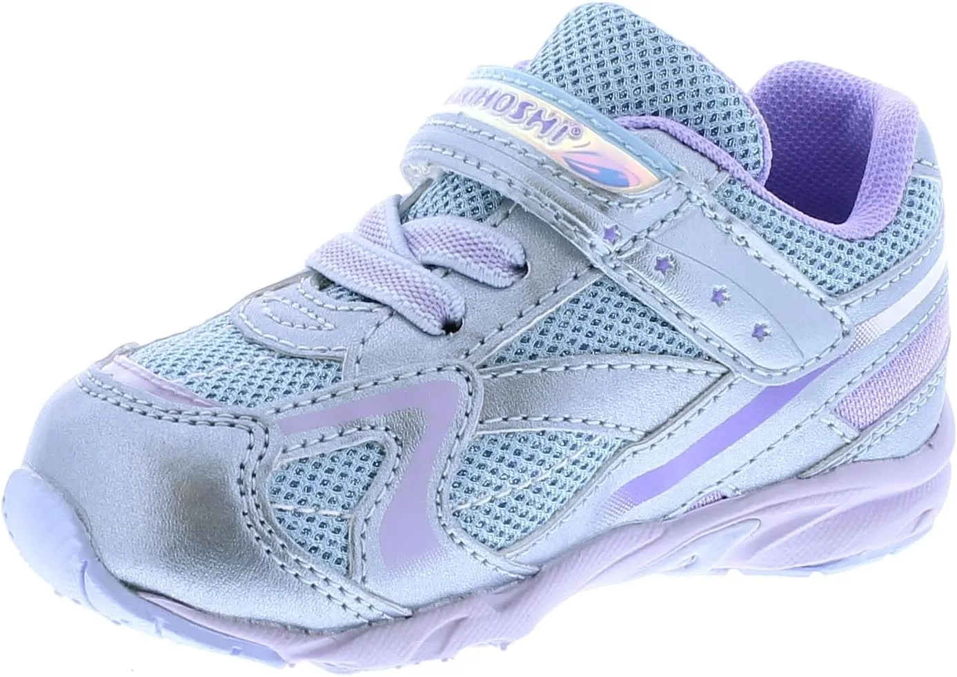 TSUKIHOSHI 3537 GLITZ Strap-Closure Machine-Washable Child Sneaker Shoe with Wide Toe Box and Slip-Resistant, Non-Marking Outsole - For Toddlers and Little Kids, Ages 1-8