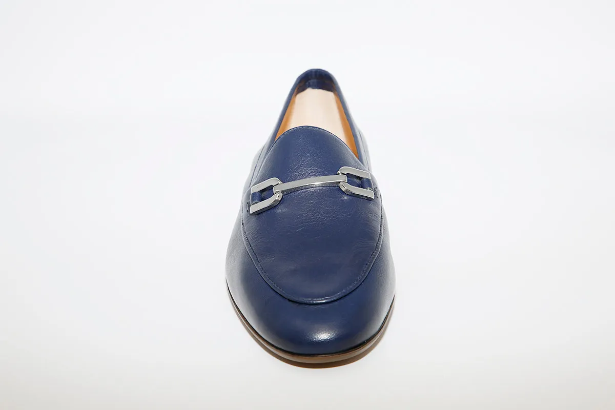UNISA - DALCY Navy Leather Flat Loafer