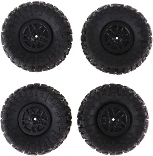 Upgrade Your RC Experience with 4pcs Black RC 1:12 Car Rubber Wheel Rim & Tyre Tires Rubber Tires for HSP RC Race Cars and 1/12 Scale On-Road Cars for Racing, Tracks, and
