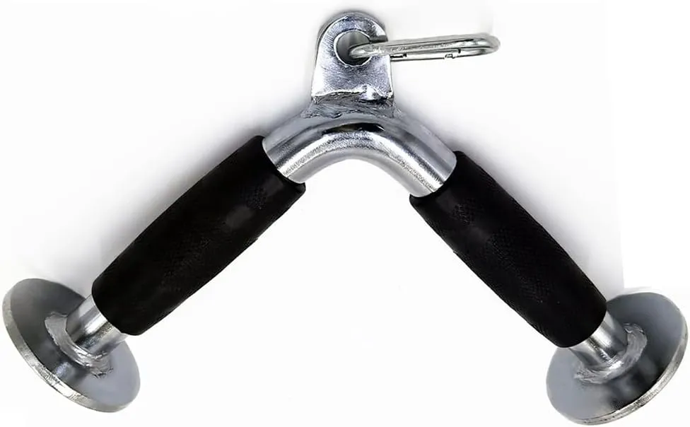 V Shaped Press DownBar, Strength Training Deluxe Single Double D Handle Tricep Rope, V-Shaped Rotating Straight Press Down Bar for Weight Workout, Cable Machine Accessories