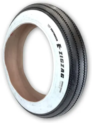 Vee Tire 20x4.0 White Wall Zig Zag E-Bike 50 Tubeless Ready Tire with Folding Bead and Endurance Compound 20x4,20 x 4.0