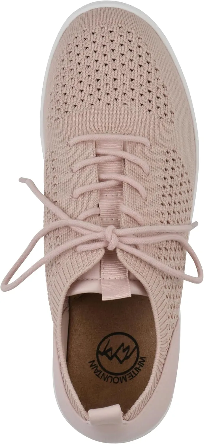 WHITE MOUNTAIN Women's Upscale Woven Knit Lace-Up Sneaker