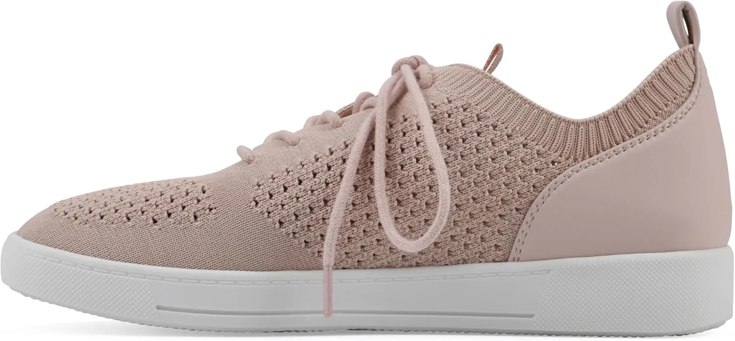 WHITE MOUNTAIN Women's Upscale Woven Knit Lace-Up Sneaker