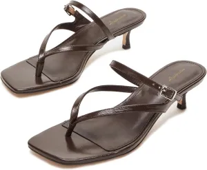 Women Flip-Flops Mules Kitten Heels Square Toe Thong Sandals Buckle Strap Matte Comfy 1 inch Low Heel Slippers T-Straps Open Toe Outdoor Beach Summer Slip On Sandal Heels 4-11 M US