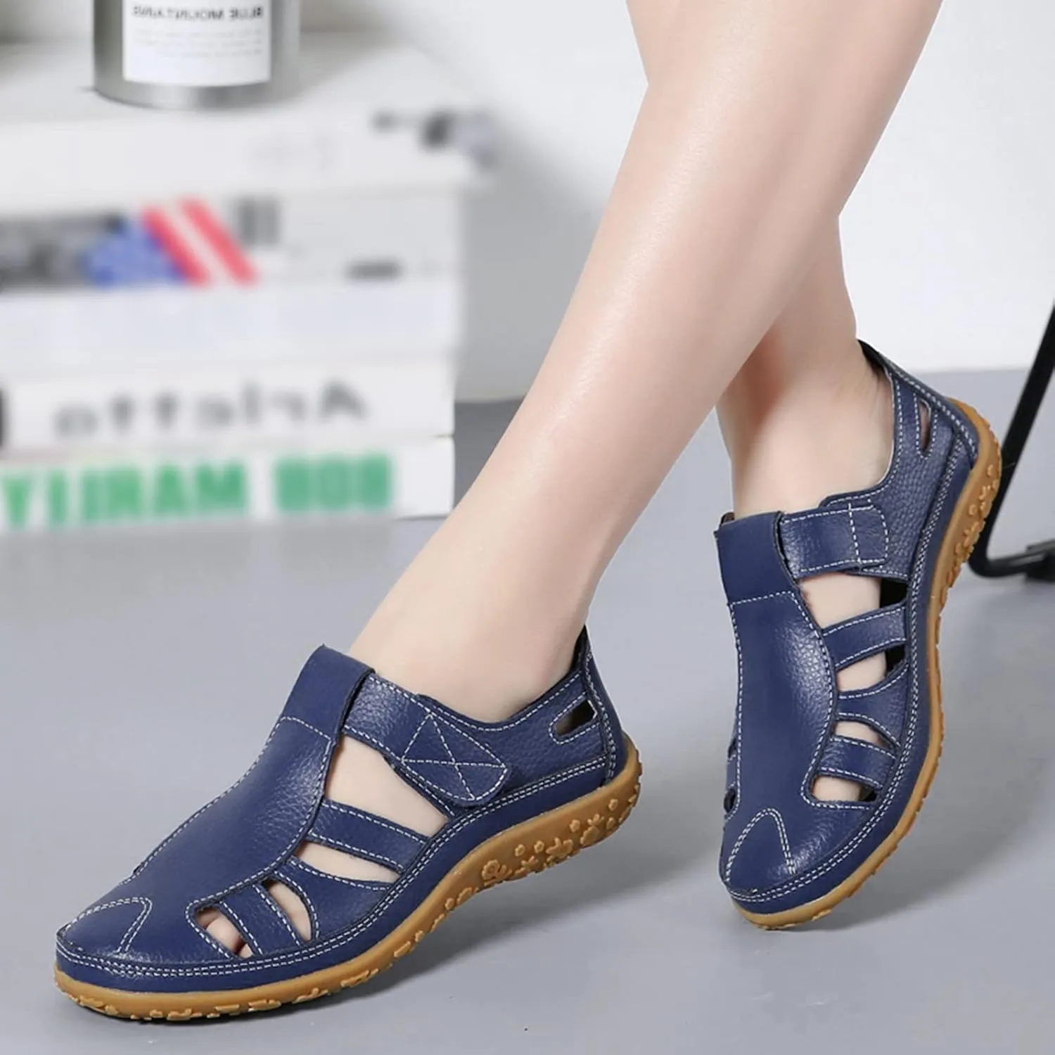 Women Wedge Closed Toe Sandals Wide Width Vintage Rubber Soft Sole Dressy Platform Running Walking Athletic Sport Clog