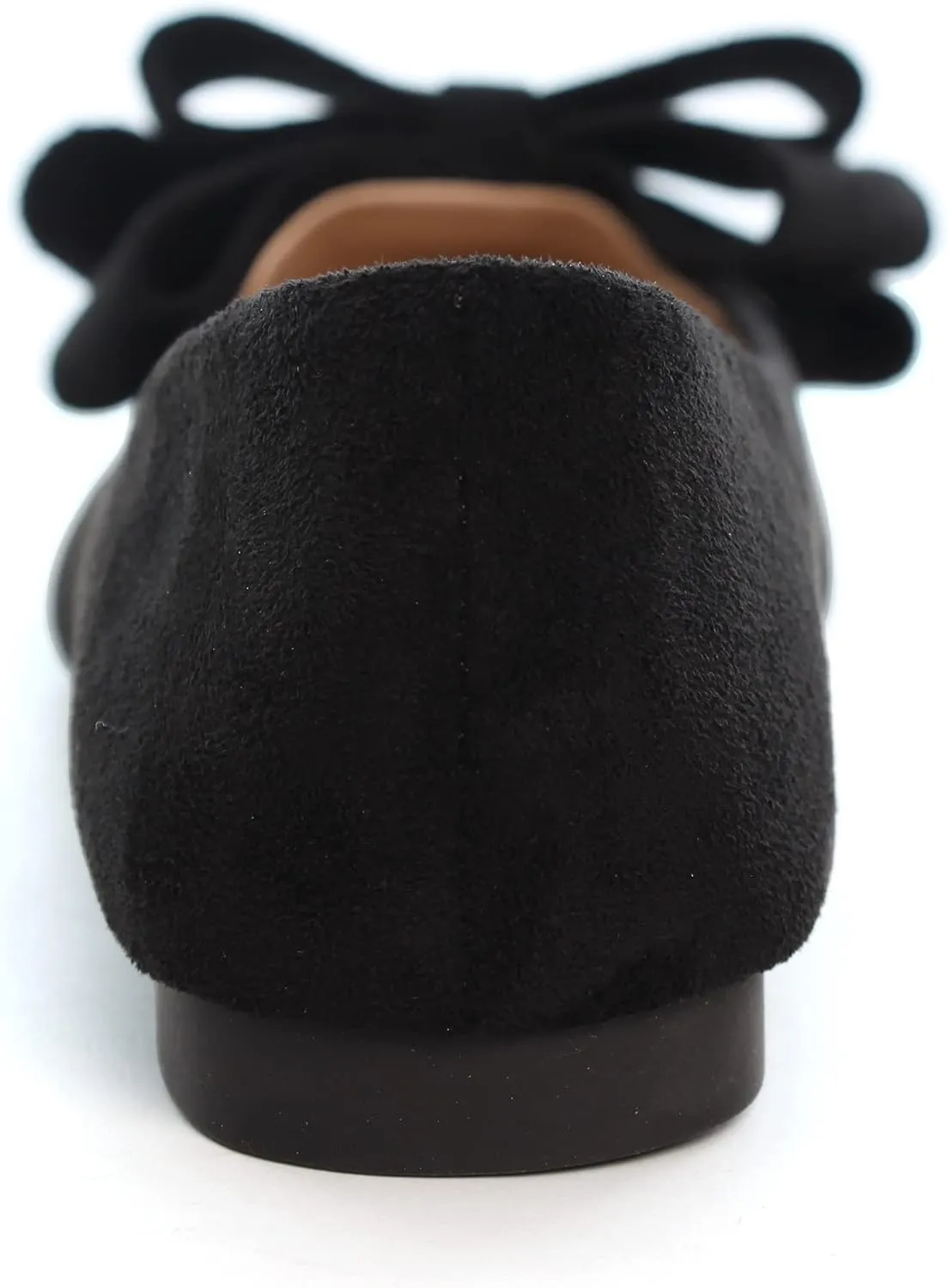Women's Comfort Slip On Ballets, Faux Suede with Velvet Round Metal Buckle Casual Ballerina Loafers Elegant