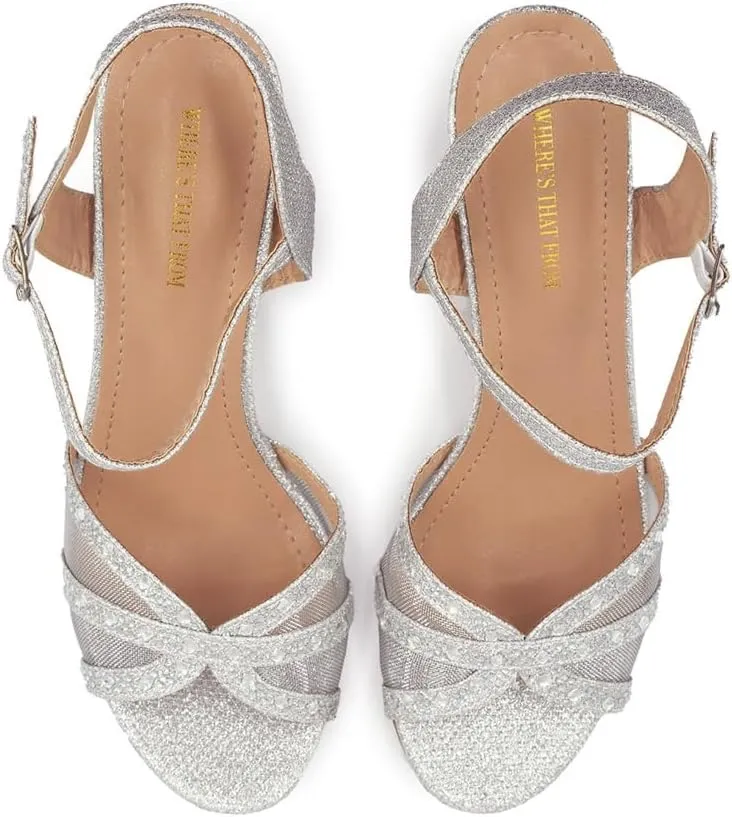 Womens Diamante High Heel Mules Ladies Bridal Wedding Shoes Evening Party Prom Occasion Heeled Strappy Sparkly Dress Sandals Ankle Strap Fashion Heels Shoes