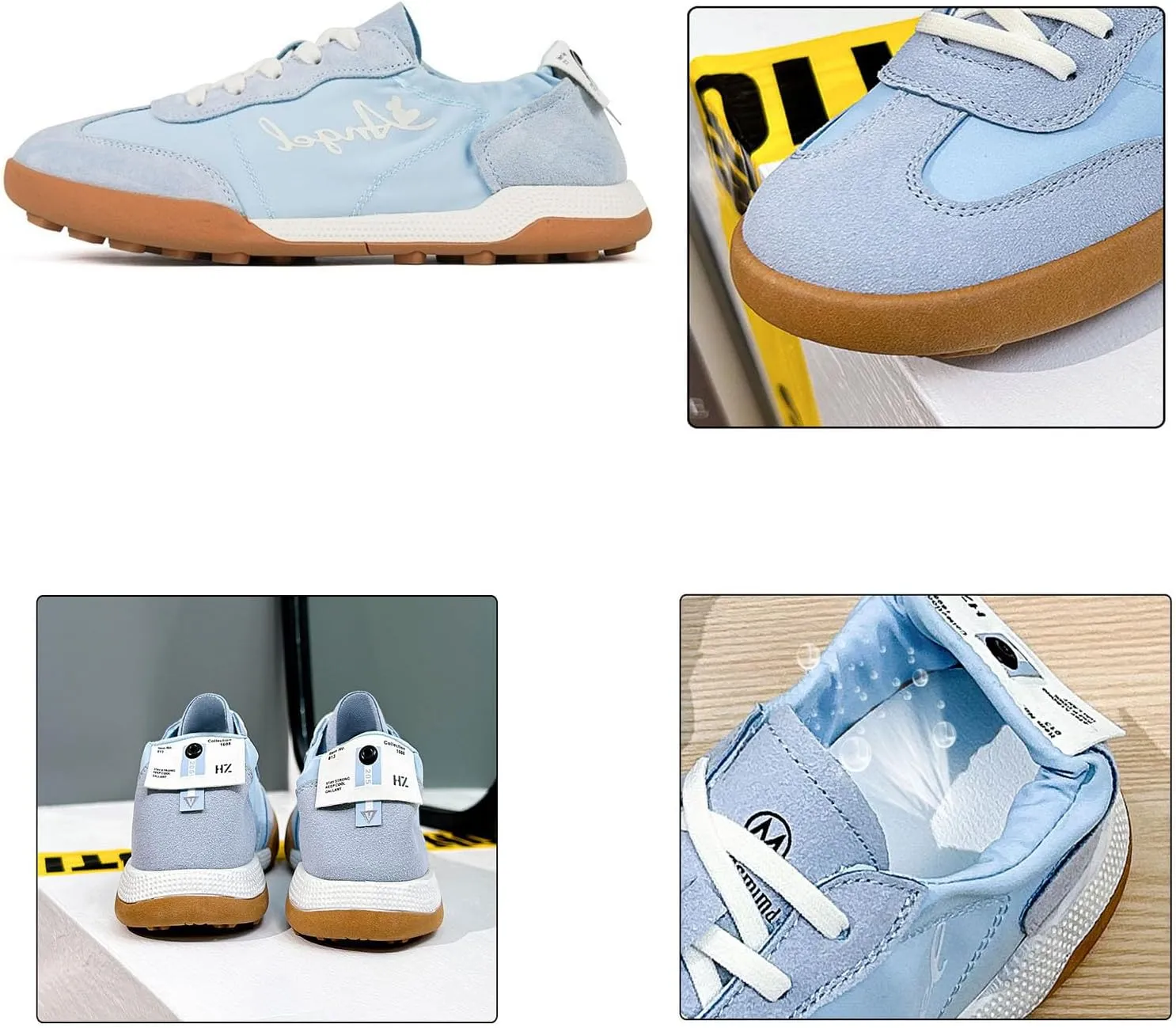 Women's Tennis Flat Sneakers,Non-Slip Rubber Sole Suede Sneakers,Comfortable Low Top Casual Fashion Sneakers
