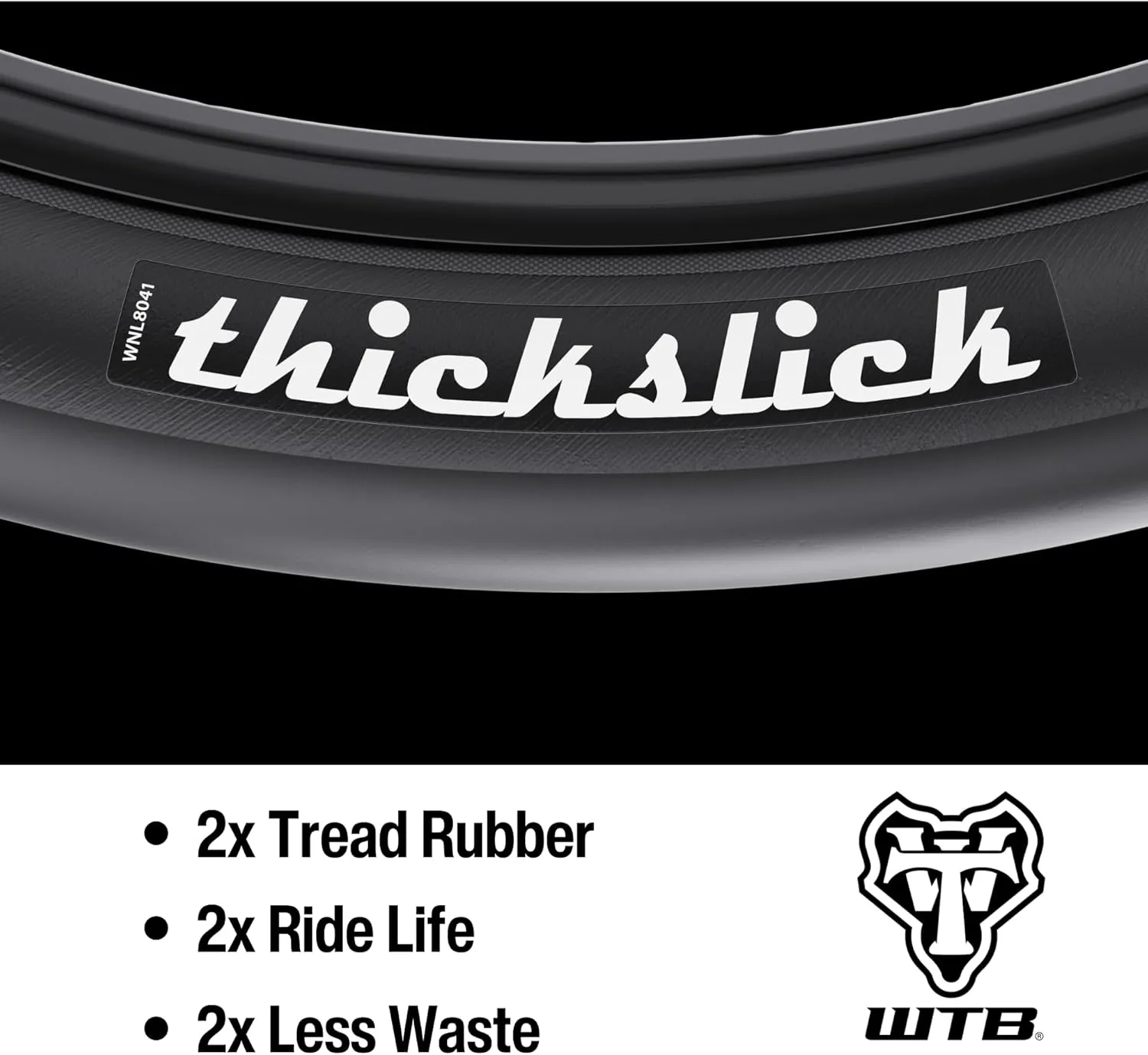WTB ThickSlick Urban Wire Bead Bike Tire, 26", 29" and 700c Sizes, Optional Flat Guard, Black or White, Double Rubber for Longevity, Perfect Commute/Campus Tire, Slick Tread Design, Superior Traction