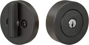 Yale Home Flat Round Single Cylinder, Black Suede Deadbolt