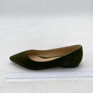 YDN Comfortable Suede Flats Shoes Pointed Closed Toe Slip On Ballet Flats Poin
