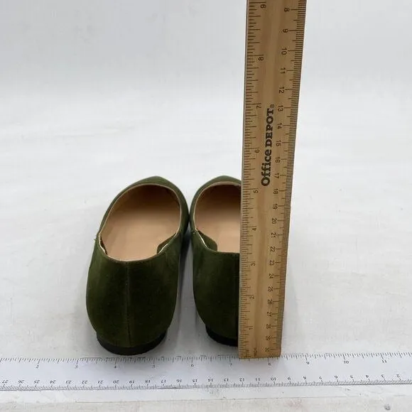 YDN Comfortable Suede Flats Shoes Pointed Closed Toe Slip On Ballet Flats Poin